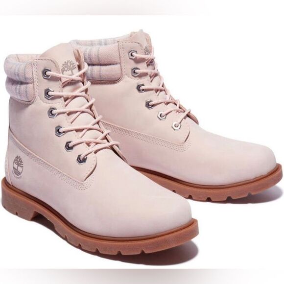 Timberland Linden Wood 6” Wp Boot Women’s Light Pink Nubuck size 8 - Picture 3 of 4